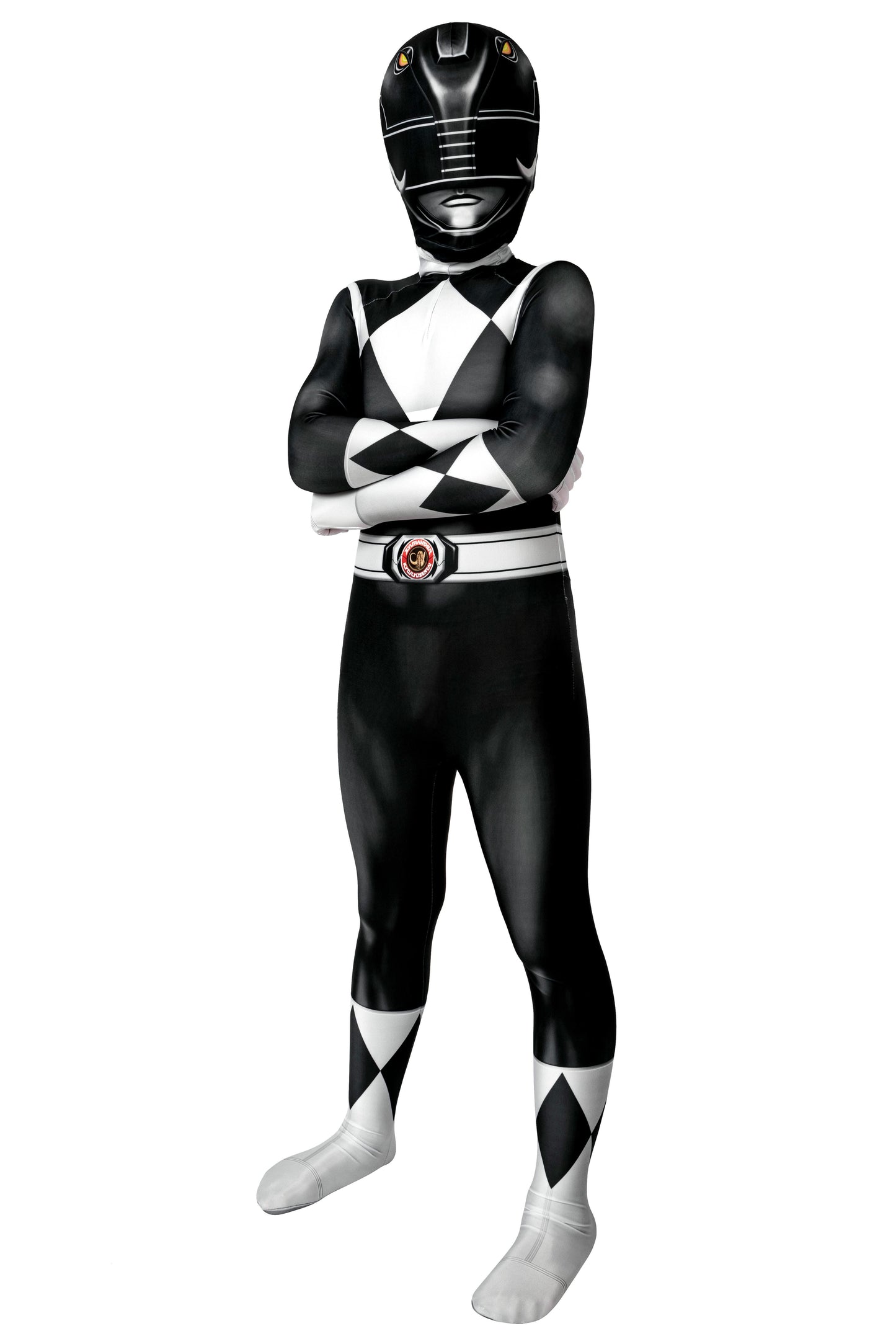 Power Ranger Kids Zack Black Ranger Complete Cosplay Costume Outfit