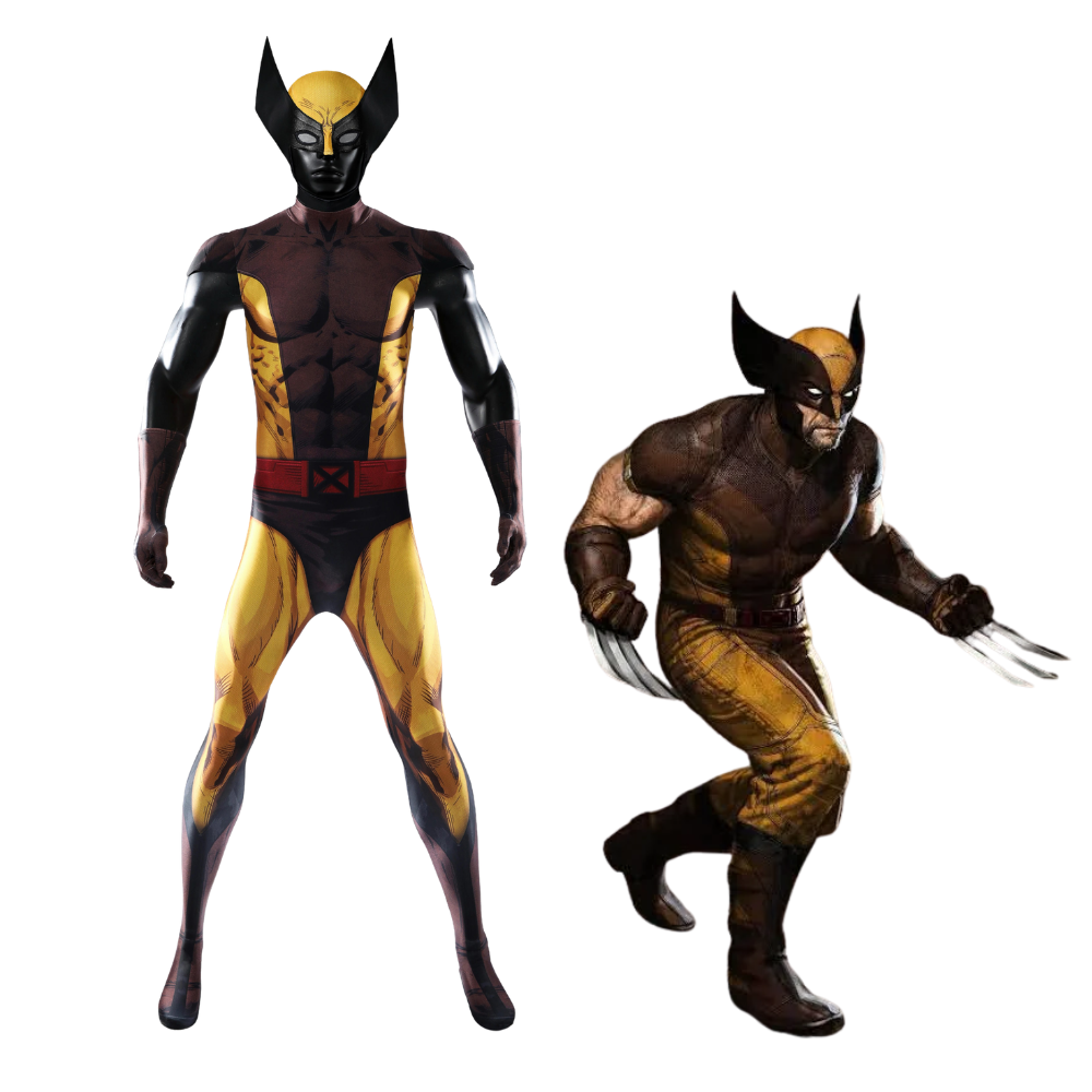 Costume de cosplay Wolverine marron des X-Men | Tenue d'anime 