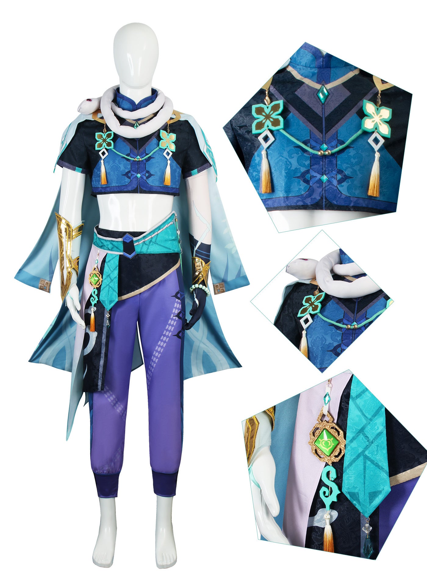 Genshin Impact Baizhu Complete Cosplay Costume Outfit