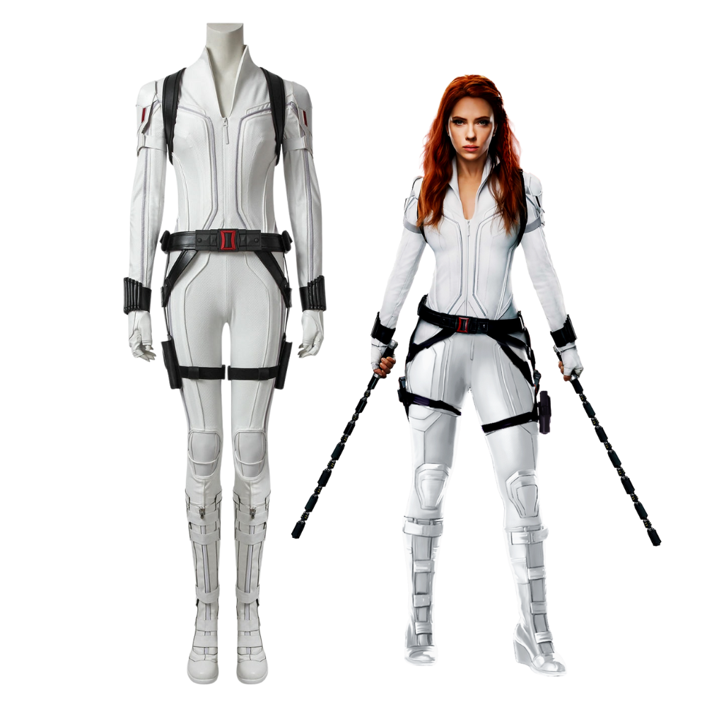 Black Widow Natasha Romanoff White Suit Cosplay Costume | Marvel Outfit