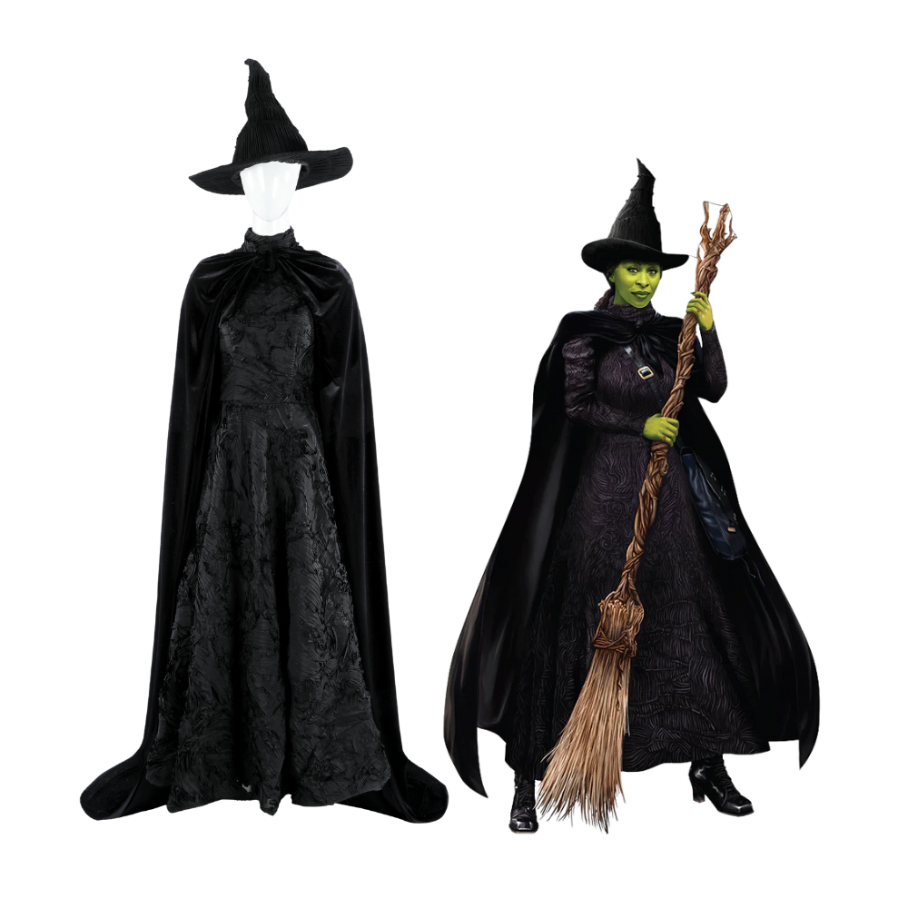 Wicked Part One Elphaba Cosplay Costume | Movie Outfit