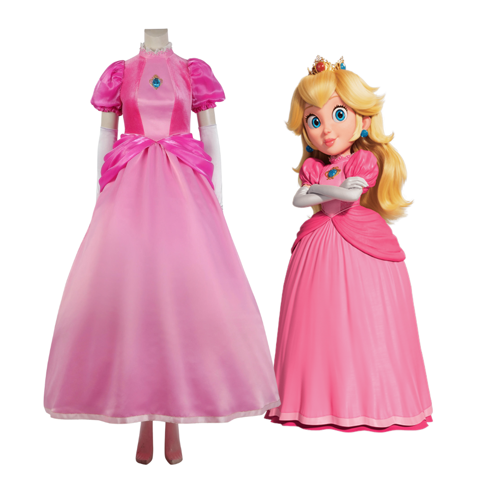 The Super Mario Bros Princess Peach Cosplay Costume  | Gaming Outfit