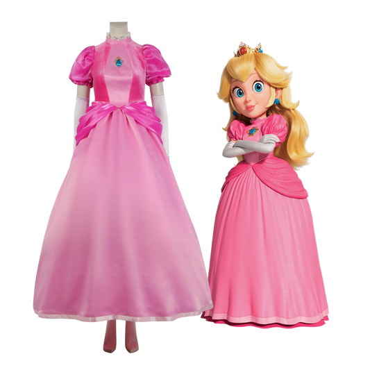 The Super Mario Bros Princess Peach Cosplay Costume  | Gaming Outfit