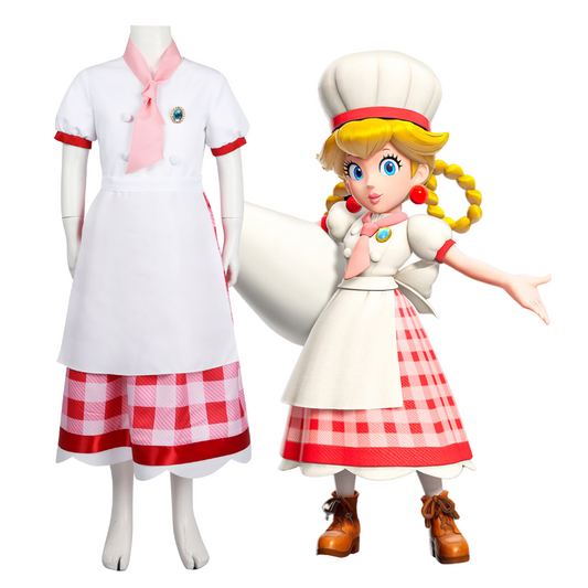 Kids Chef Princess Peach Cosplay Costume | Showtime Outfit