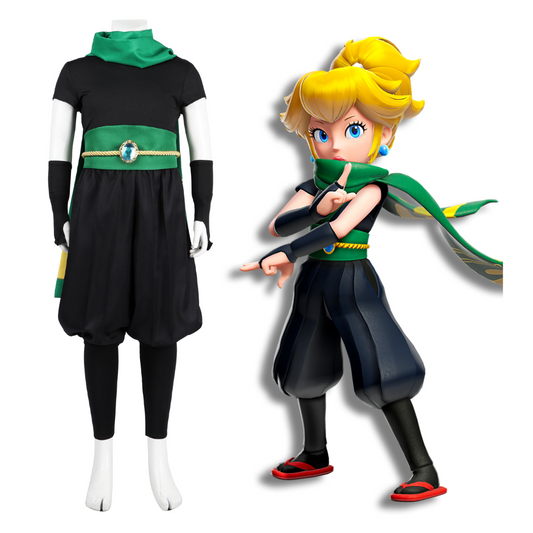 Princess Peach Showtime! Kids Ninja Complete Cosplay Costume Outfit