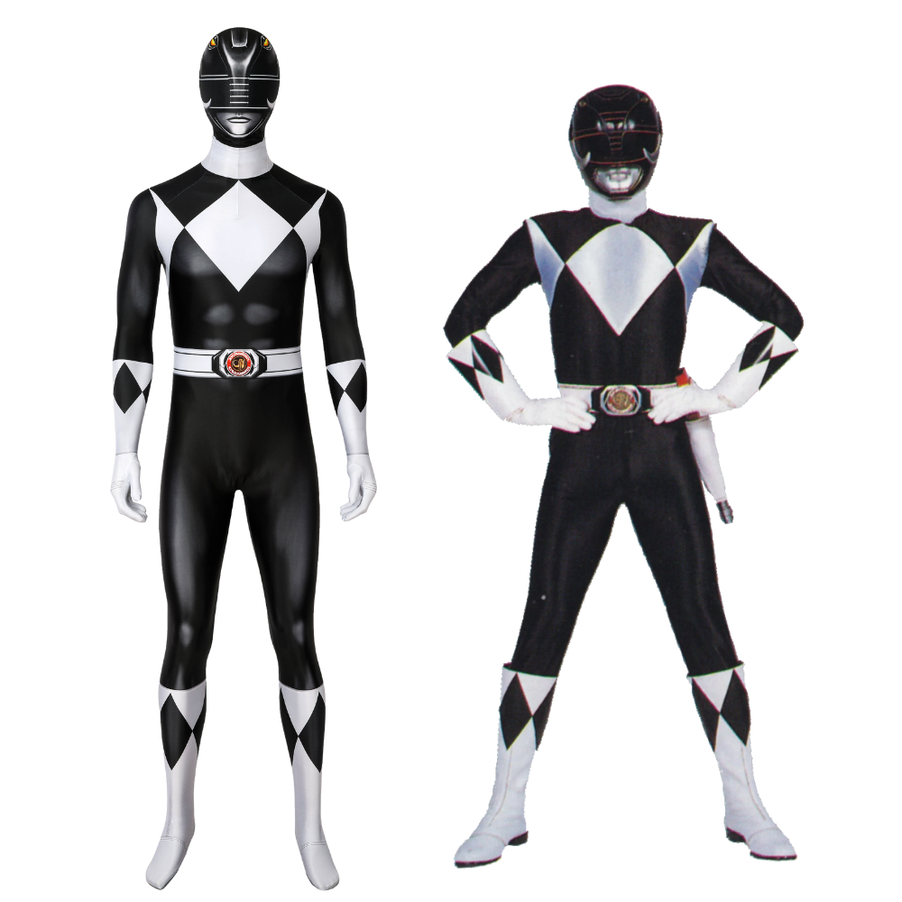 Power Ranger Zack Black Ranger Complete Cosplay Costume Outfit