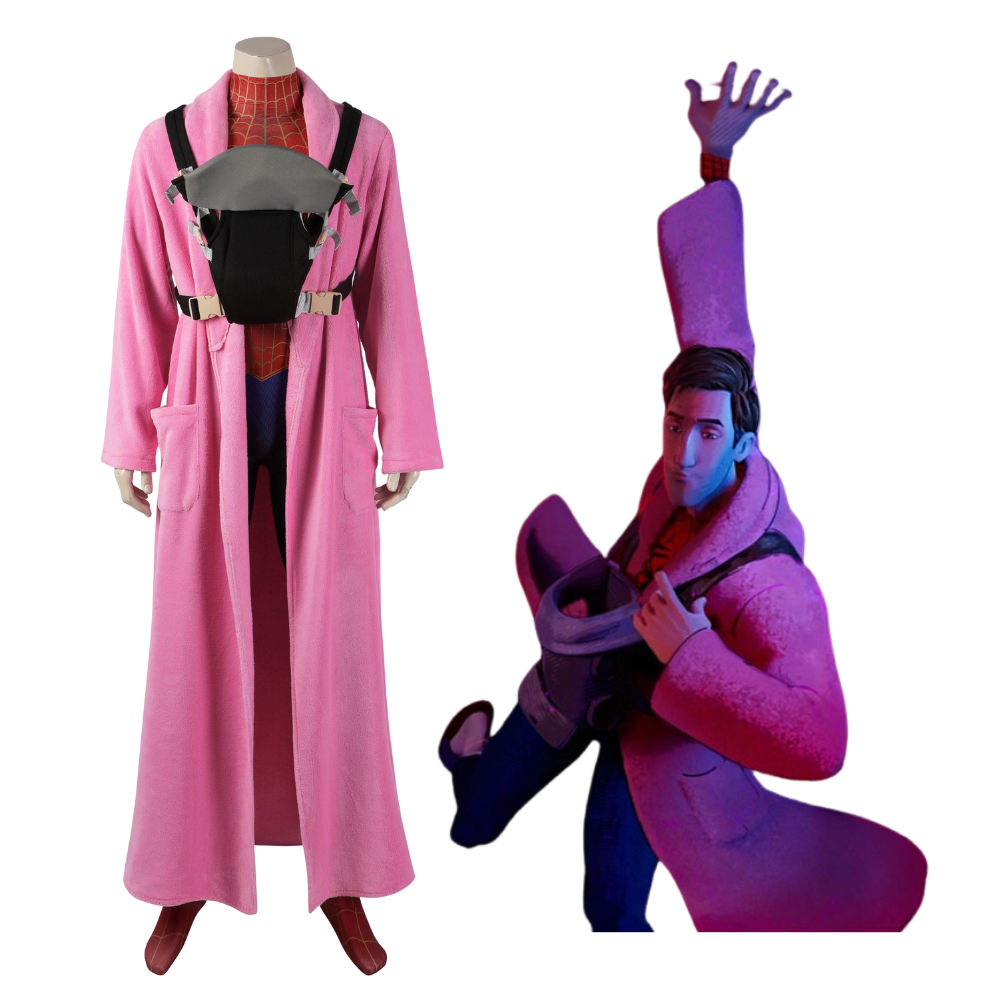 Marvel Spiderman Pink Robe Complete Cosplay Costume Outfit