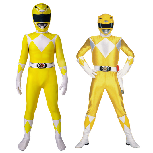 Power Ranger Kids Trini Kwan Yellow Ranger Complete Cosplay Costume Outfit