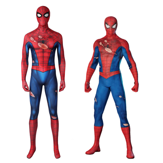 Spider-Man PS5 Classic Suit Damaged Cosplay Costume | Marvel Outfit