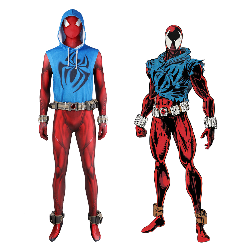 Marvel Spider-Verse Scarlet Spider Complete Cosplay Costume Outfit