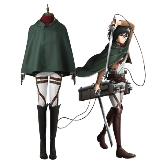 Attack on Titans Mikasa Ackerman Complete Cosplay Costume Outfit