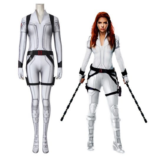 Black Widow White Suit Cosplay Costume | Marvel Outfit