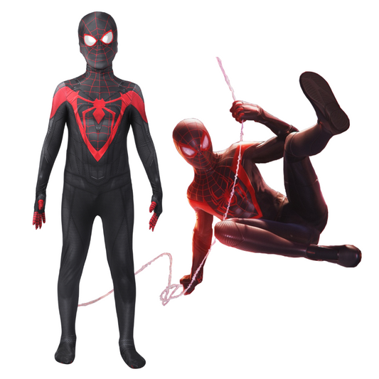 Kids Spider-Man PS5 Miles Morales V2 Cosplay Costume | Marvel Outfit