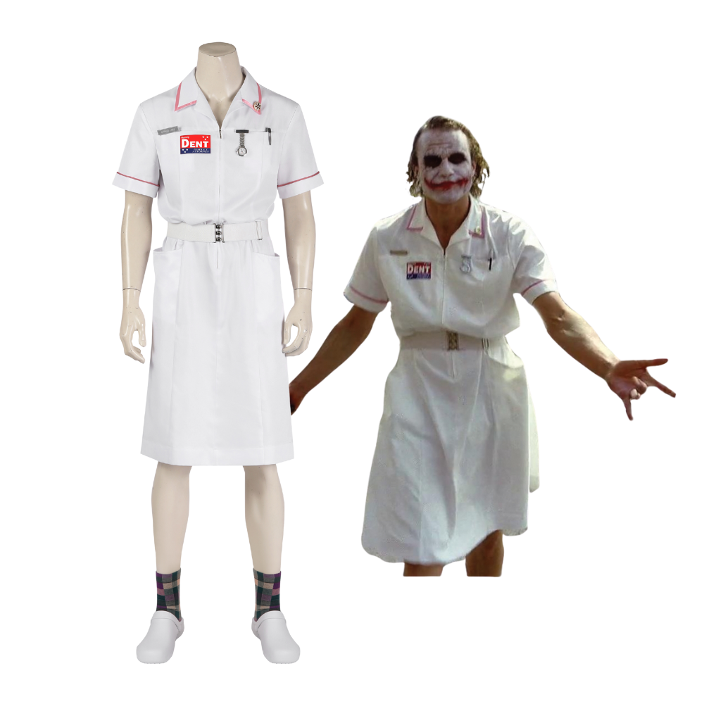 The Dark Knight Joker Nurse Cosplay Costume | DC Outfit