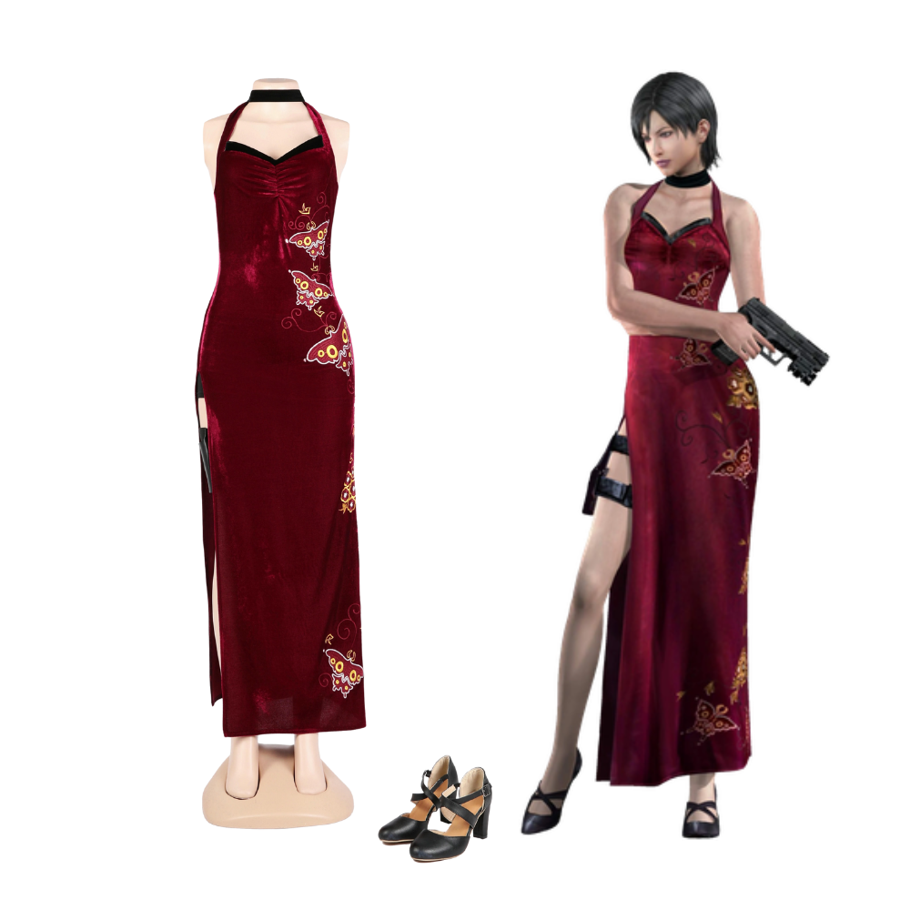 Resident Evil 4 Remake Ada Wong Cheongsam V2 Cosplay Costume | Gaming Outfit