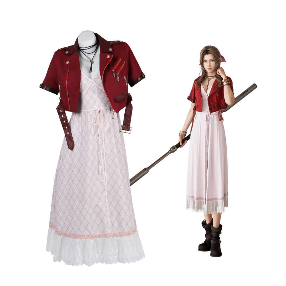 Final Fantasy VII Aerith V2 Cosplay Costume | Gaming Outfit