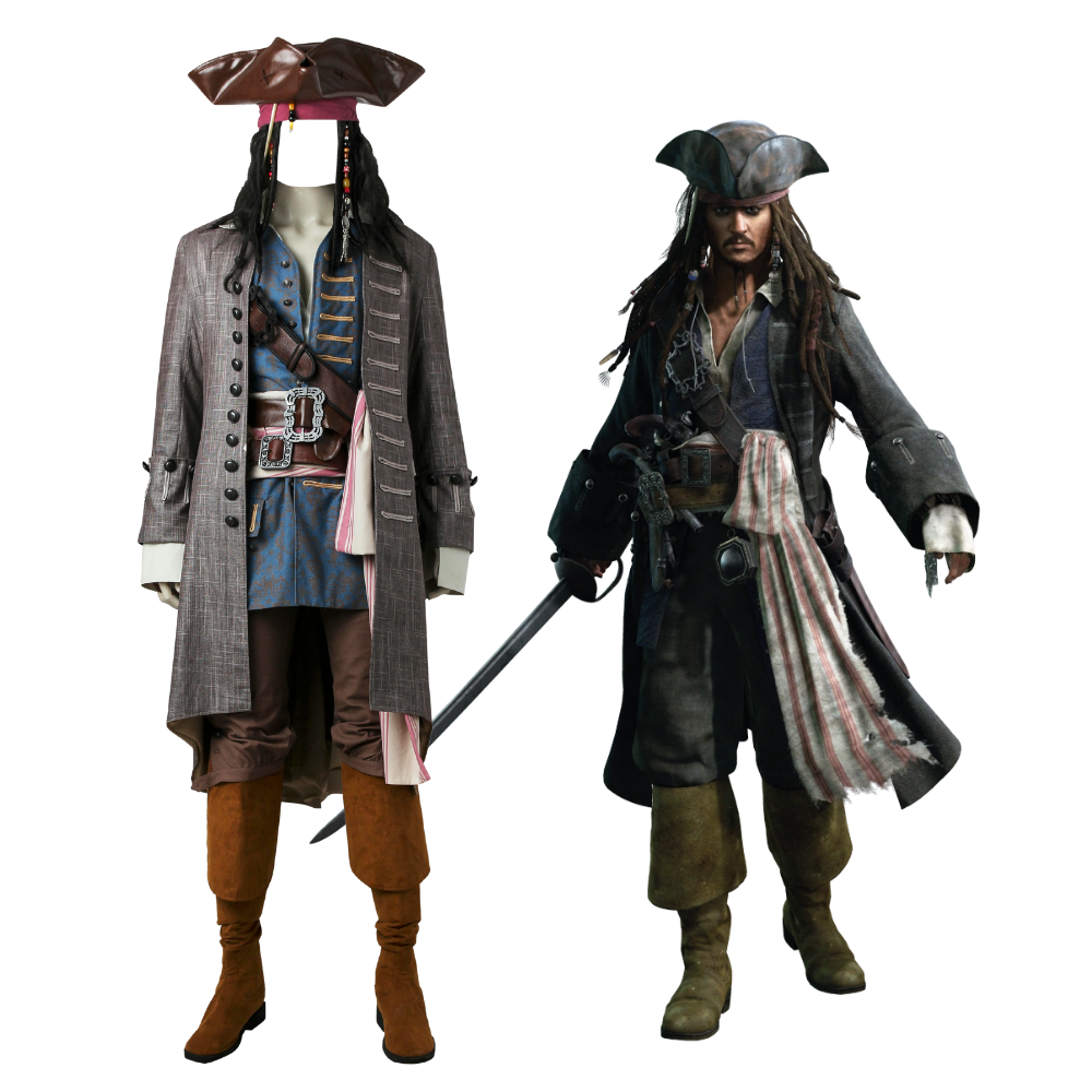 Pirates of the Caribbean 5 Jack Sparrow Cosplay Costume | Pirate Outfit