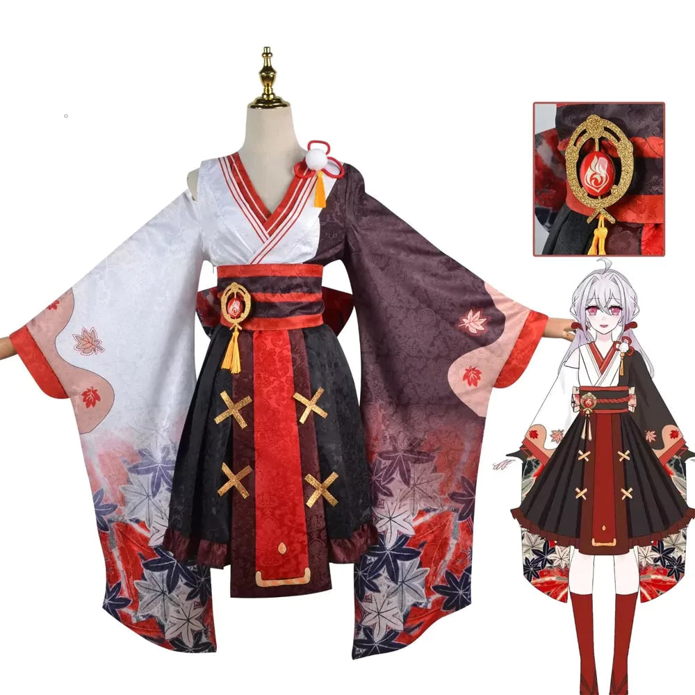 Genshin Impact Kazuha Female Complete Cosplay Costume Outfit