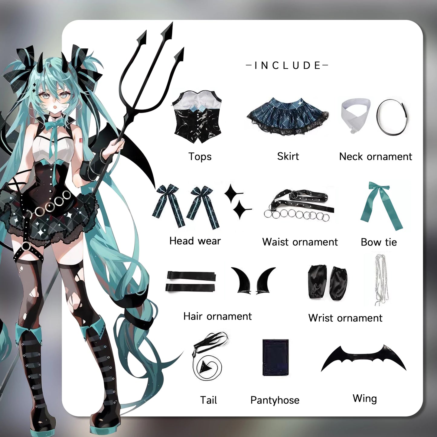 Hatsune Miku Vocaloid Rascal The Raccoon Complete Cosplay Costume Outfit