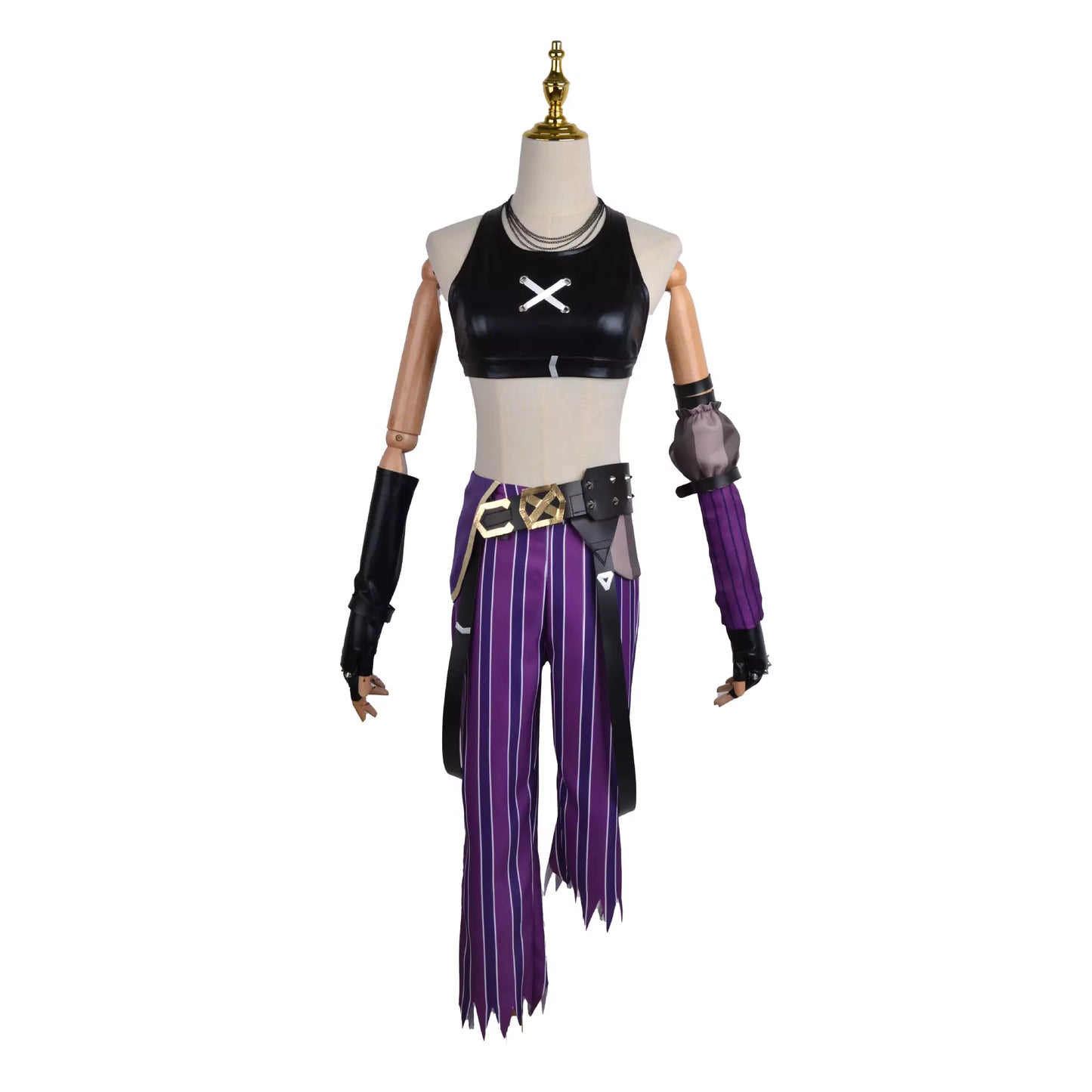 League of Legend Arcane Jinx Purple Complete Cosplay Costume Outfit