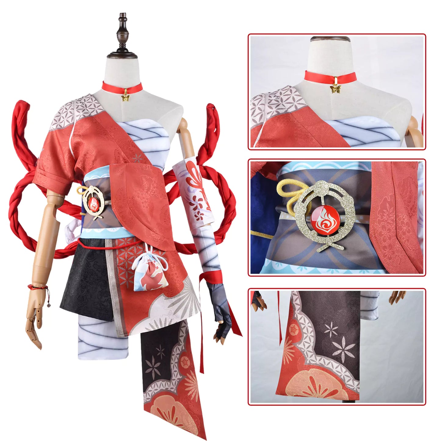 Genshin Impact Yoimiya Complete Cosplay Costume Outfit