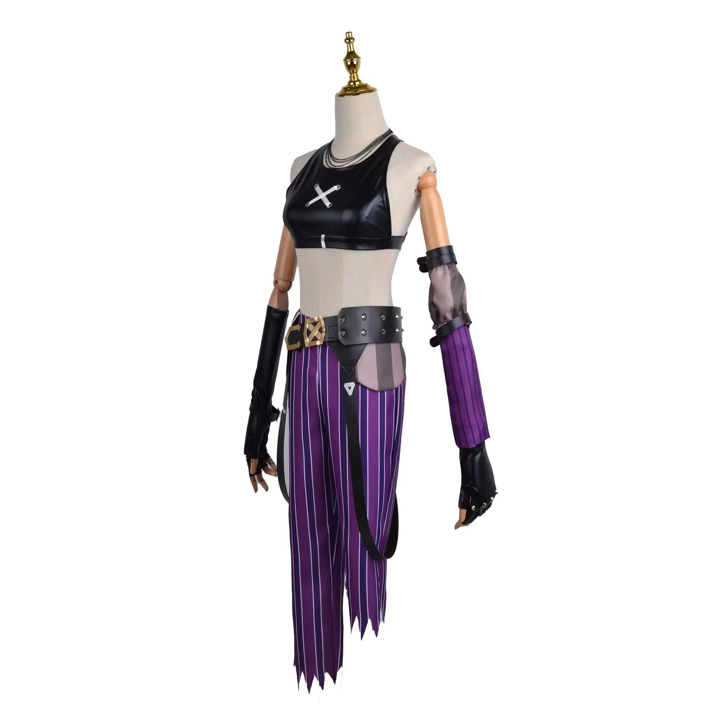 League of Legend Arcane Jinx Purple Complete Cosplay Costume Outfit