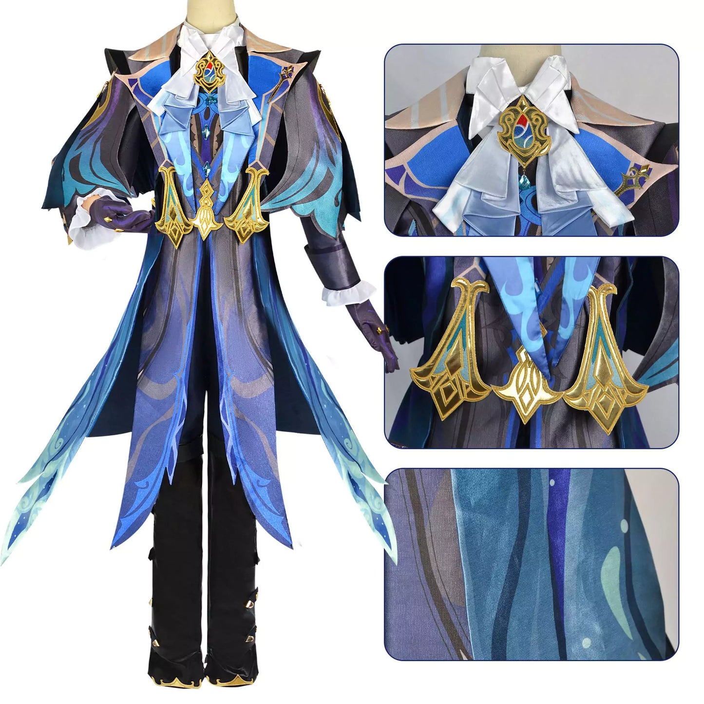 Genshin Impact Neuvillette Cosplay Costume | Game Outfit