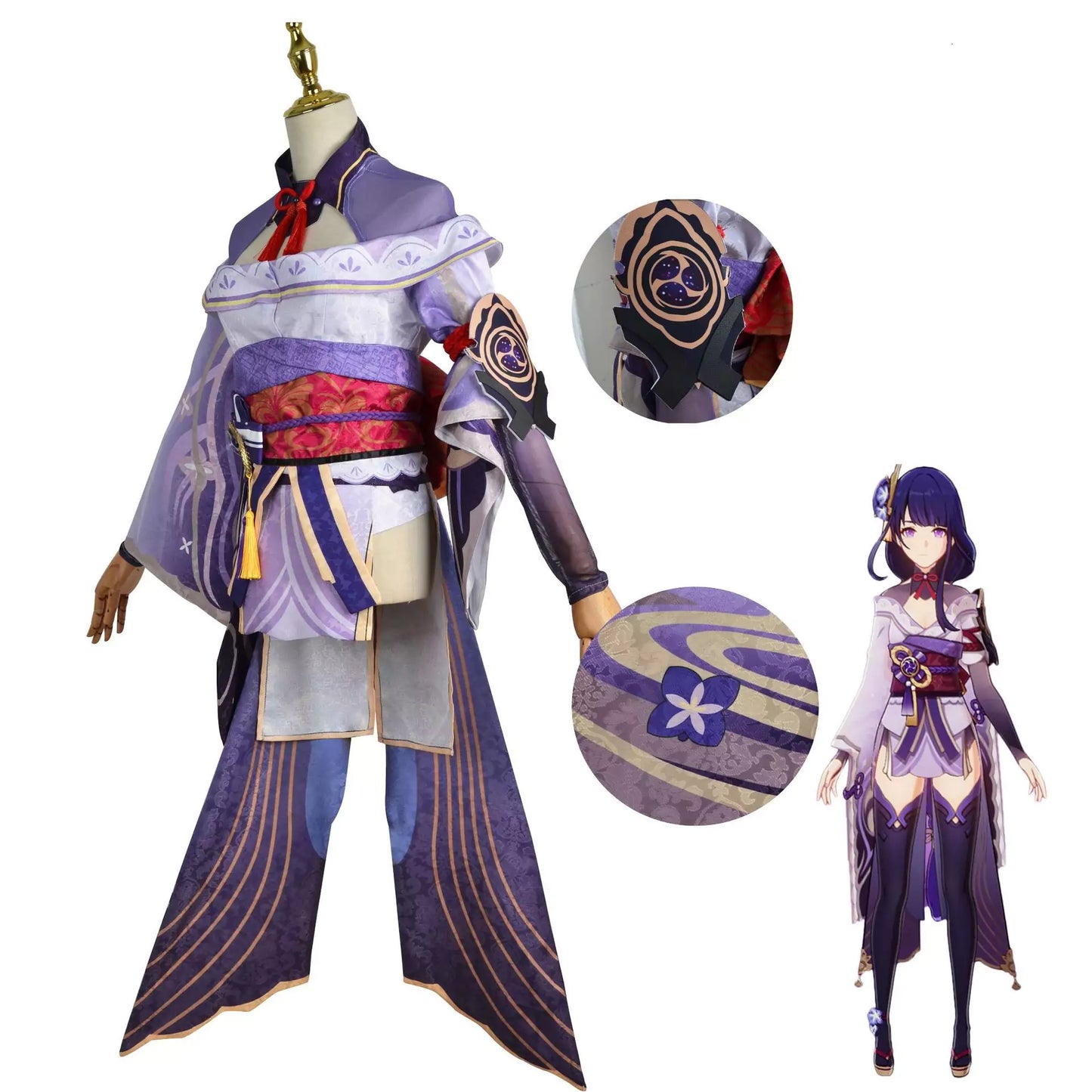 Genshin Impact Raiden Shogun Complete Cosplay Costume Outfit