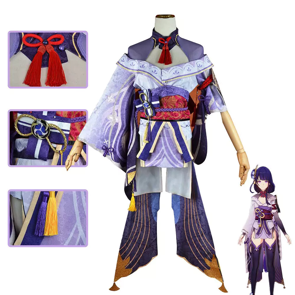 Genshin Impact Raiden Shogun Complete Cosplay Costume Outfit