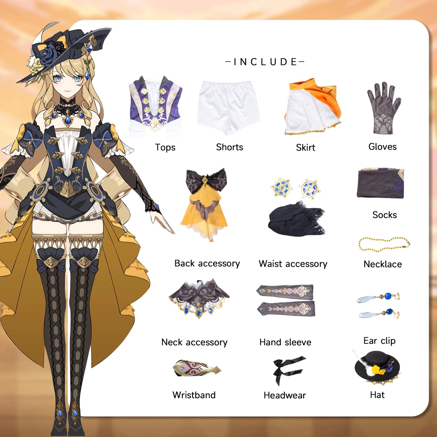 Genshin Impact Navia Cosplay Costume | Game Outfit