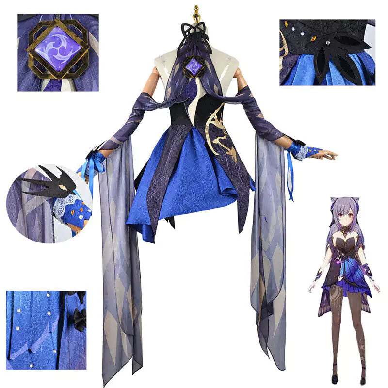 Genshin Impact Keqing Splendor Complete Cosplay Costume Outfit