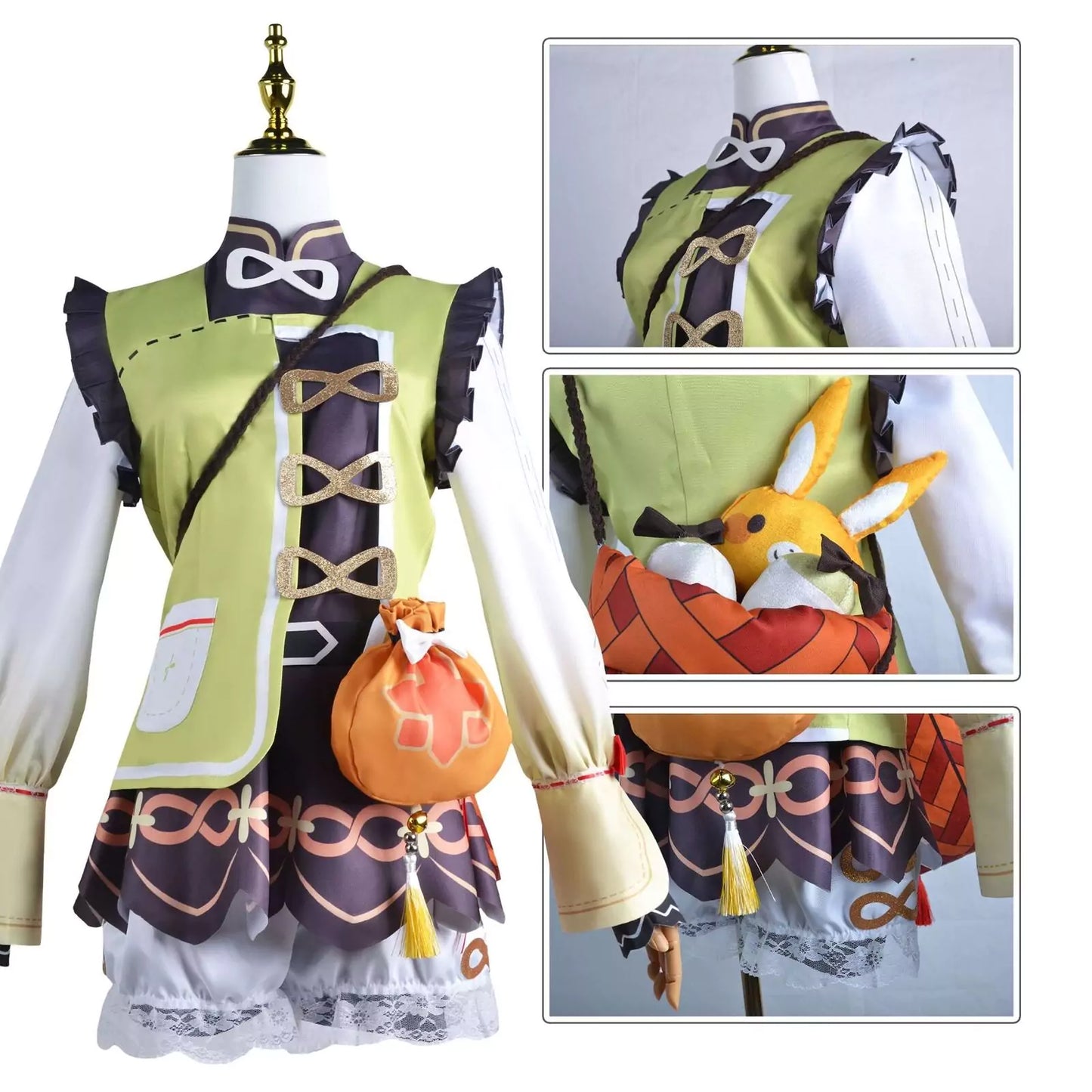 Genshin Impact Yaoyao Complete Cosplay Costume Outfit