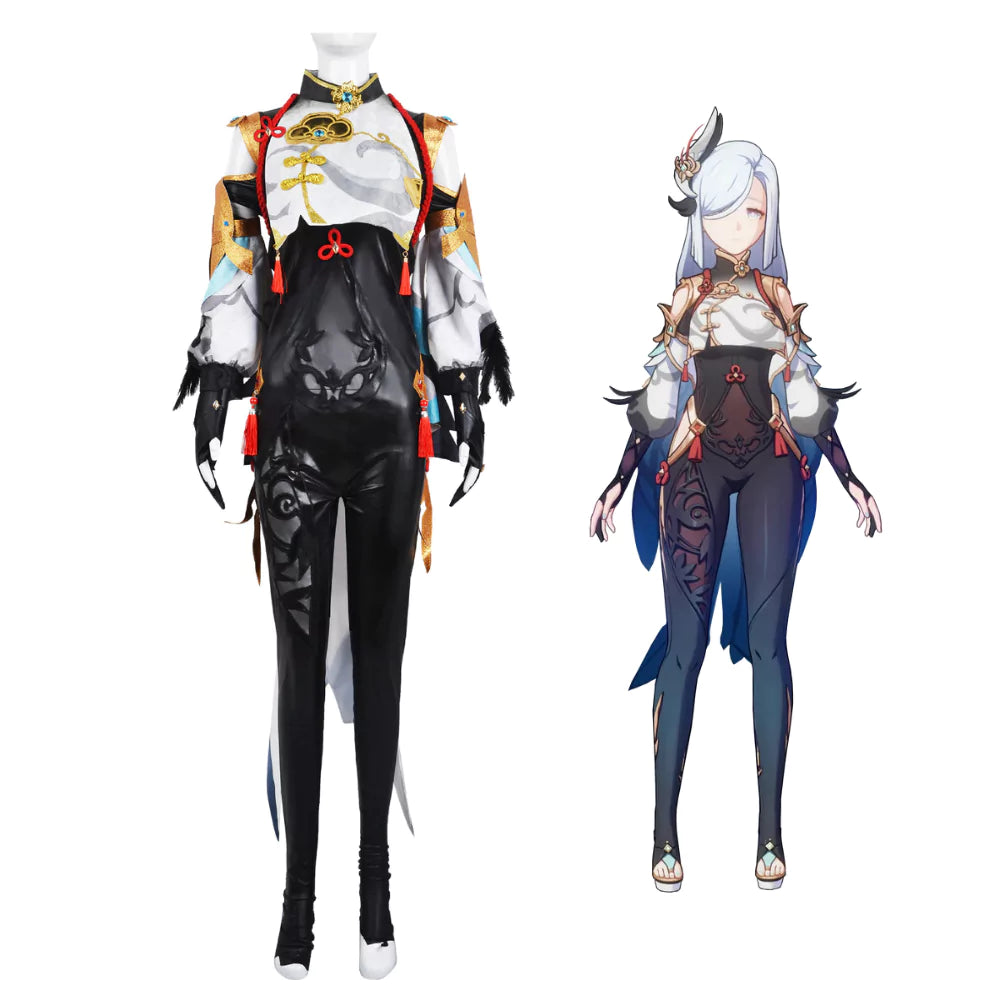 Genshin Impact Shenhe Complete Cosplay Costume Outfit