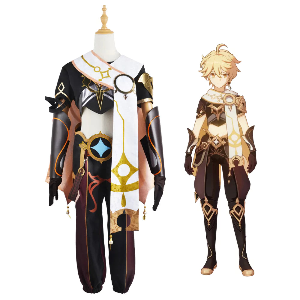 Genshin Impact Traveler Aether Cosplay Costume | Game Outfit