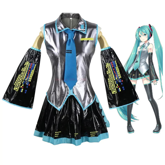 Hatsune Miku Vocaloid Female Ash Complete Cosplay Costume Outfit