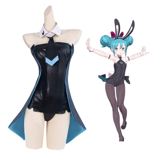 Hatsune Miku Vocaloid Black Bunny Complete Cosplay Costume Outfit