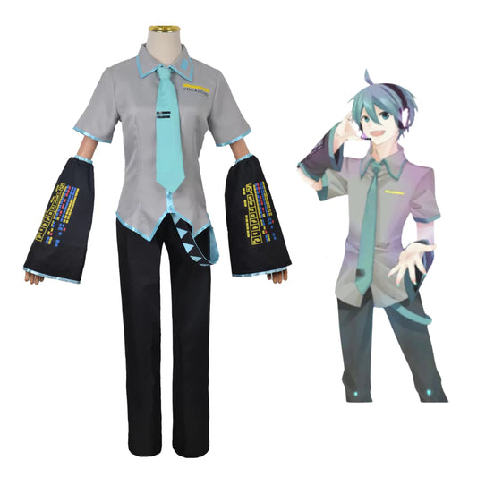 Hatsune Miku Vocaloid Male Grey Complete Cosplay Costume Outfit