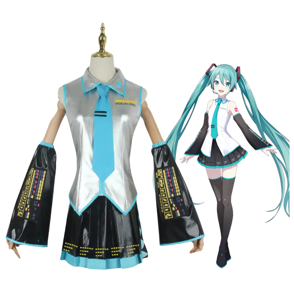 Hatsune Miku Vocaloid Female Silver Complete Cosplay Costume Outfit