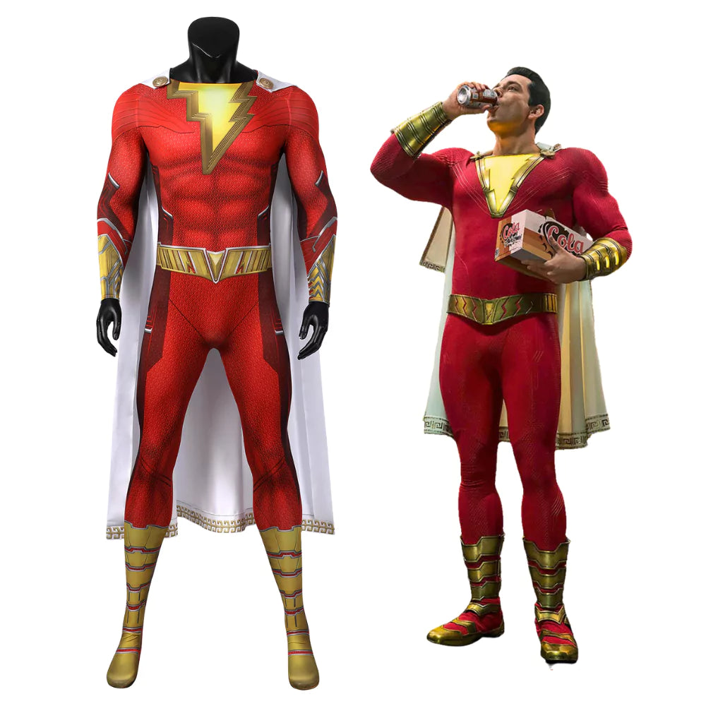 DC Shazam Captain Marvel Complete Cosplay Costume Outfit