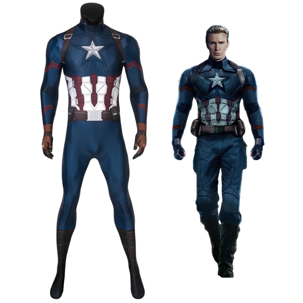 Marvel Avengers 4 Captain America Complete Cosplay Costume Outfit