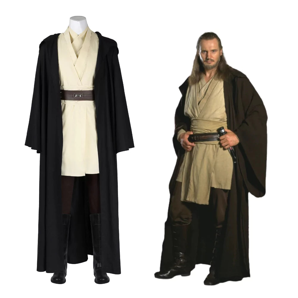 Star Wars 1 Qui-Gon Jinn Complete Custom Cosplay Costume Outfit