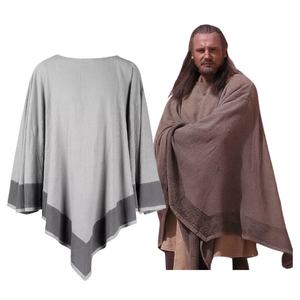 Star Wars 1 Qui-Gon Jinn Cloak Complete Cosplay Costume Outfit