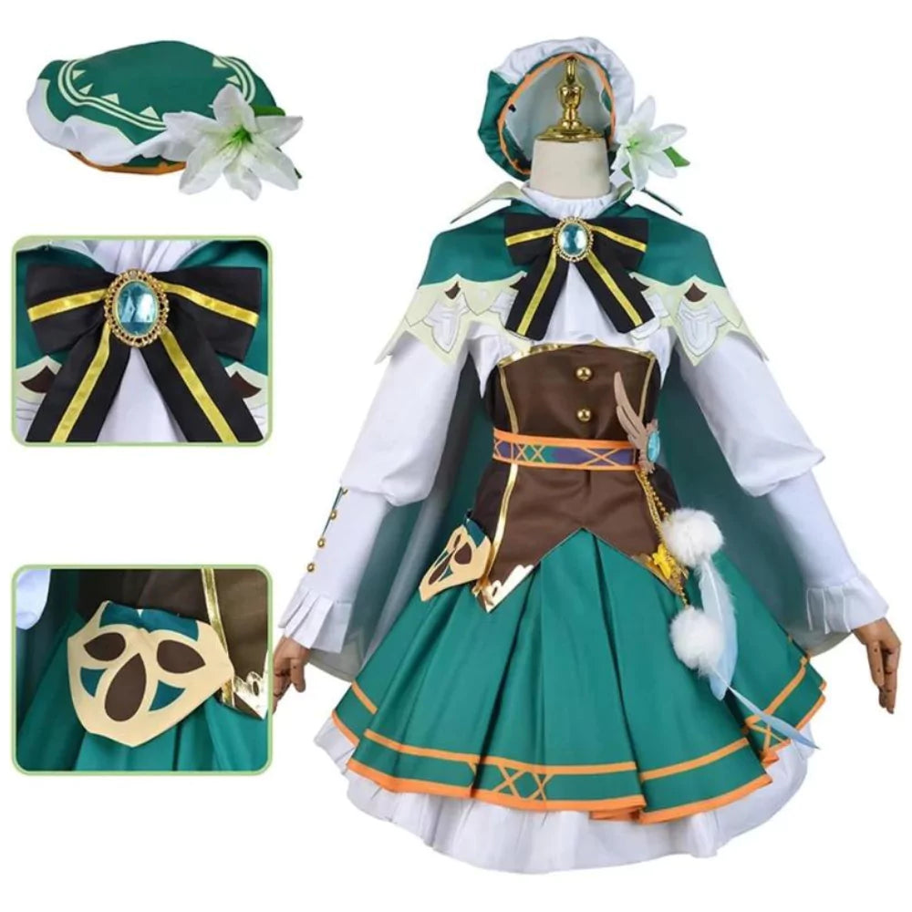 Genshin Impact Venti Skirt Complete Cosplay Costume Outfit