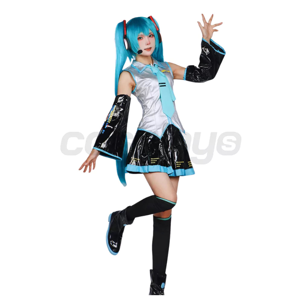 Hatsune Miku Vocaloid Female Silver Complete Cosplay Costume Outfit