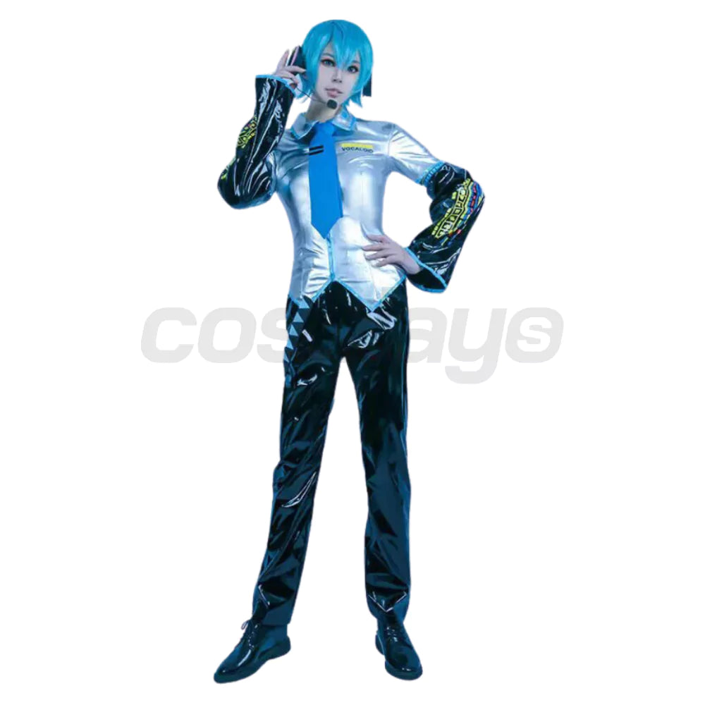 Hatsune Miku Vocaloid Male Silver Complete Cosplay Costume Outfit