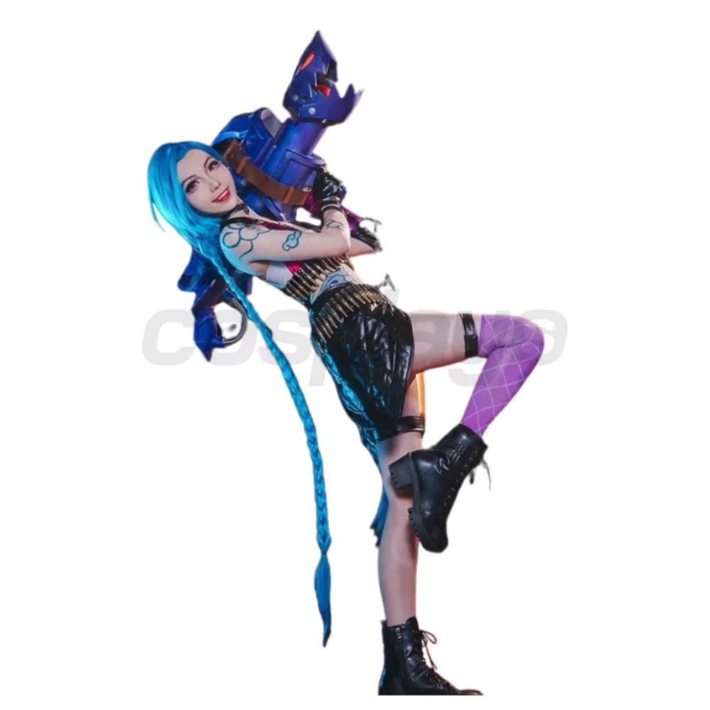 League of Legend Arcane Jinx Red Complete Cosplay Costume Outfit